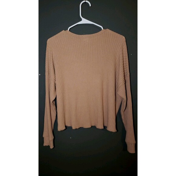 Billabong Essentials 'So Easy' Ribbed Top Size Medium Light Brown Long Sleeve - Picture 9 of 9